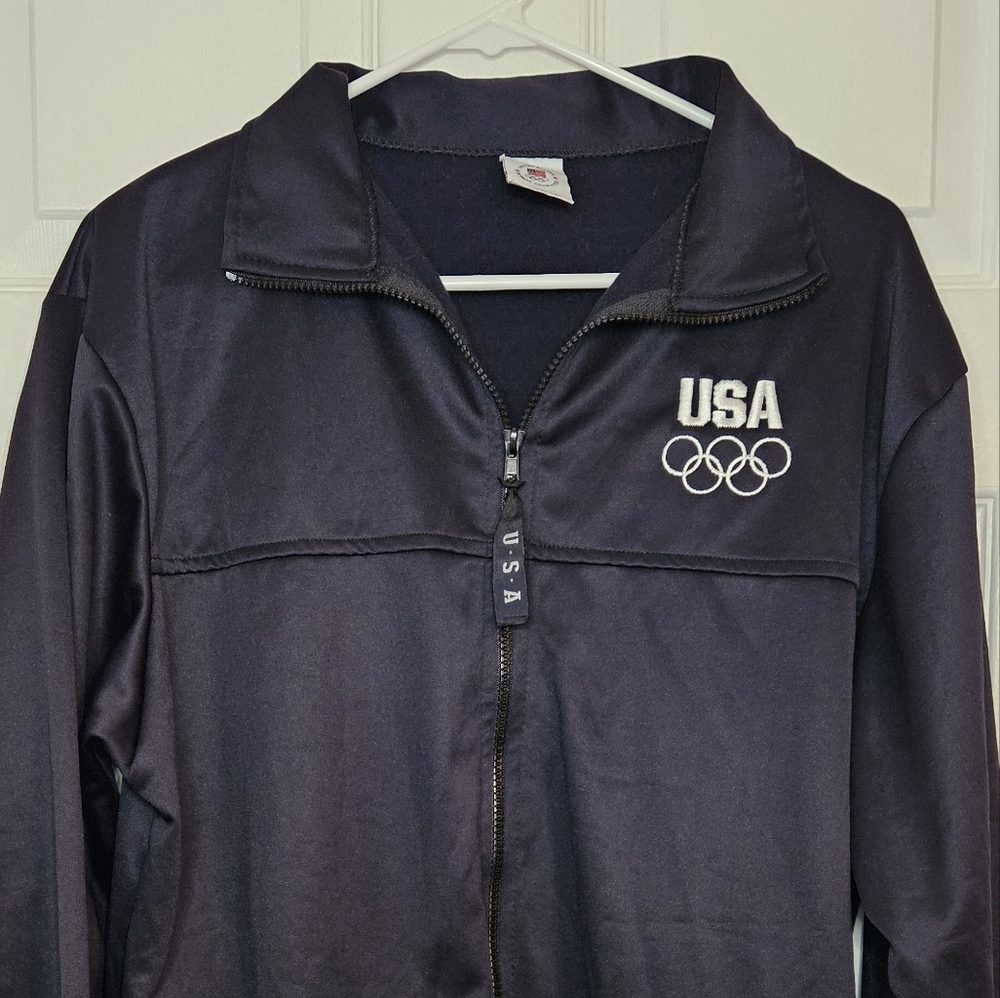 USA Olympic Committee Navy Blue Full Zip Track Jacket